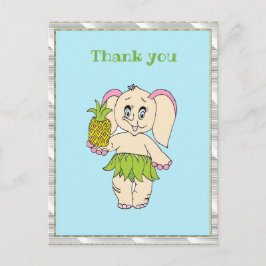 Tack Mint Blommigt Pinapple och Elephant Vykort