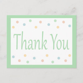 Tack Mint Grönt och Vit Polka dots Vykort