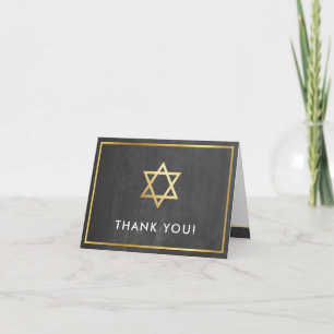TACK mitzvah guld stjärna grått-chalkboard Kort