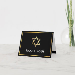 TACK mitzvah guld stjärna i mardröm, svart pub Kort