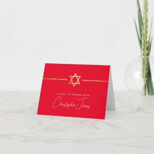 TACK mitzvah modern guld-juvelstjärna röd Kort