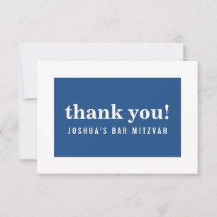 TACK MITZVAH - modern minimalistisk marinblått Kort