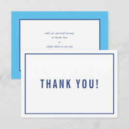 TACK MITZVAH, modernt enkelt royal blått Kort