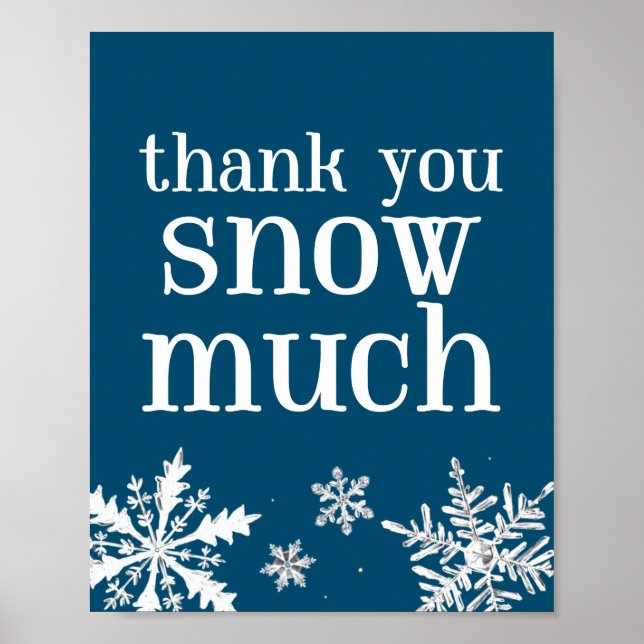 Tack Mo Snowflake Party-skylt Poster (Framsidan)