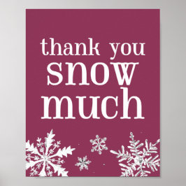 Tack Mo Snowflake Party-skylt Poster