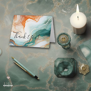 Tack Modern Abstrakt Agate Jade Terracotta Kort