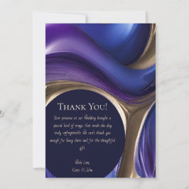 Tack-Modern Abstrakt - Blått Lila Guld Inbjudningar