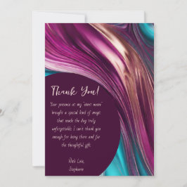 Tack-Modern Abstrakt-Magenta Turquise Guld- Inbjudningar