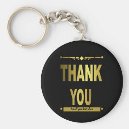 Tack Modern Black Guld Nyckelring