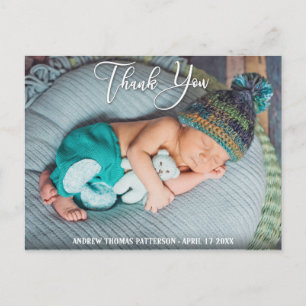 Tack   Modern Boho Baby Photo Vykort