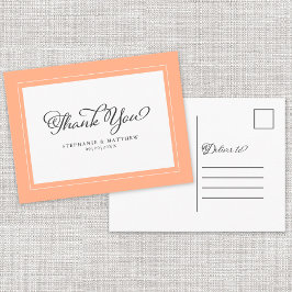 Tack Modern Calligraphy Chic Peach Vykort