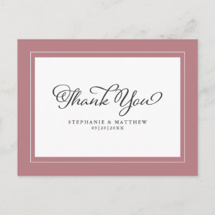 Tack Modern Calligraphy Dusty Ro Vykort