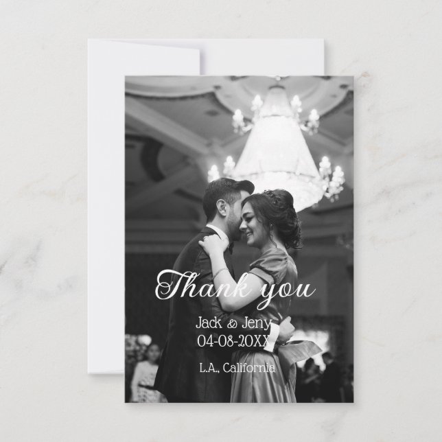 Tack modern enkel bröllopspar namn meddelande (Framsida)