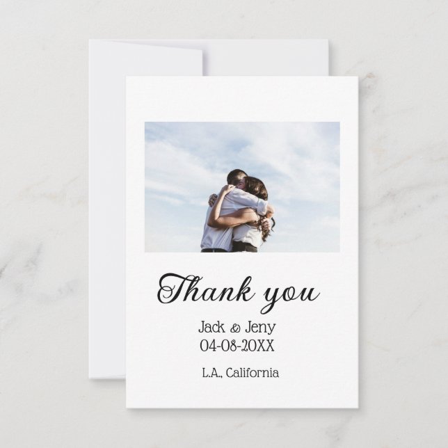 Tack modern enkel bröllopspar namn meddelande (Framsida)