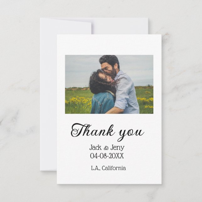 Tack modern enkel bröllopspar namn meddelande (Framsida)