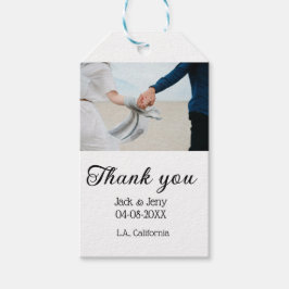 Tack modern enkel bröllopspar namn meddelande presentetikett