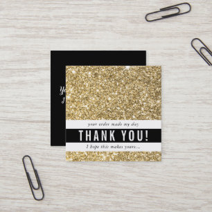 TACK modern enkel glam luxe guld glitter Fyrkantigt Visitkort