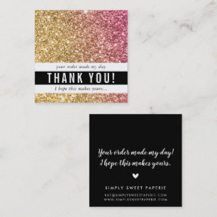 TACK modern, enkel luxe guld rosa glitter Fyrkantigt Visitkort