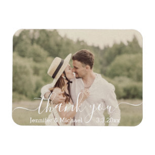 tack modern handstil landhochzeitsfoto magnet