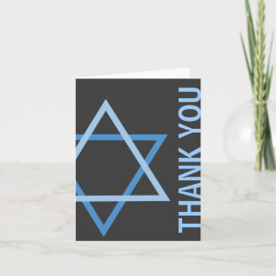 Tack Modern Pub Mitzvah blue & grått Kort