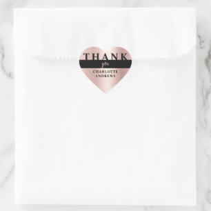 Tack! Modern Salon Rosegold Heart Sticker Hjärtformat Klistermärke