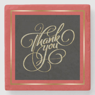 Tack - Modern typografi Underlägg Sten