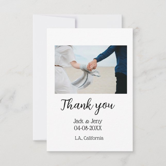 Tack moderna enkla bröllopspar namn meddelande (Framsida)