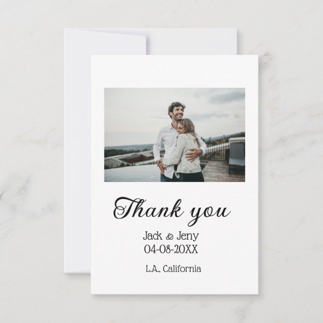 Tack moderna enkla bröllopspar namn meddelande (Framsida)