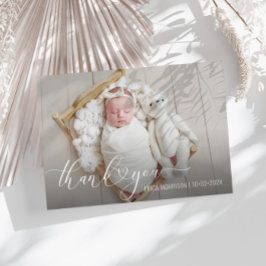 TACK modernt födelsemeddelande för hjärtskript Inbjudningar