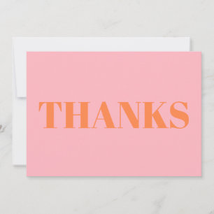 Tack, modernt kort för Tack Pastel orange rosa