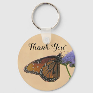 Tack Monarch Lila Flower Photo Butterfly Nyckelring