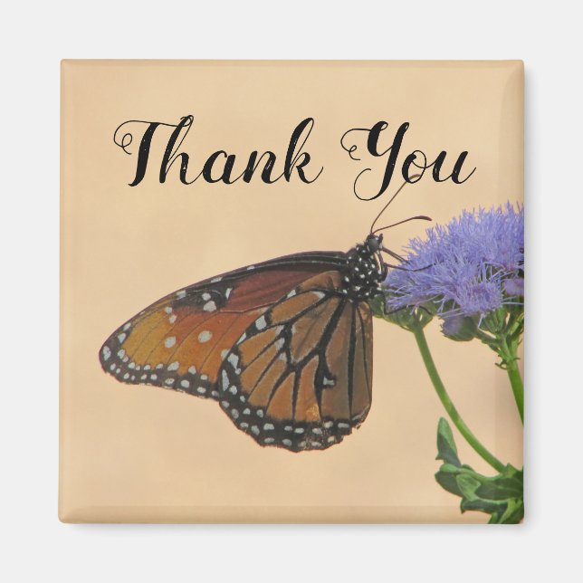 Tack Monarch Photo Orange Butterfly Magnet (Framsidan)