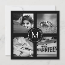 Tack Monogrammerad Bröllopsfotomontage