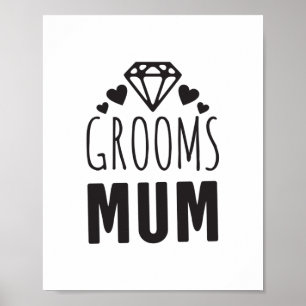Tack Mor i Groom Brudens sida Blommigt Gift Poster