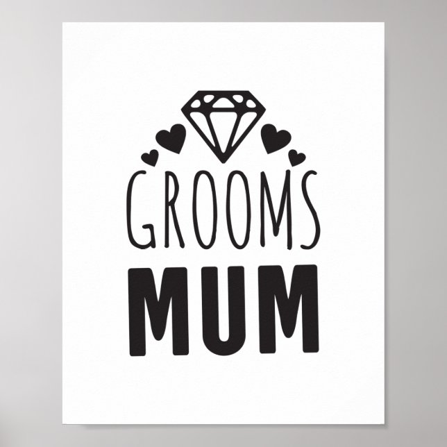 Tack Mor i Groom Brudens sida Blommigt Gift Poster (Framsidan)