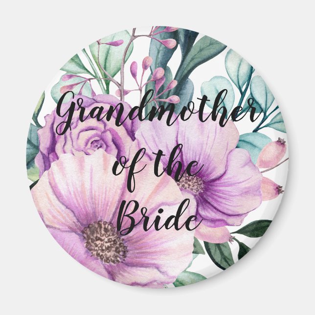 Tack Mormor på Bride eller Groom Lila Magnet (Framsidan)