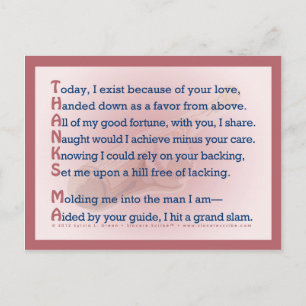 Tack, Morsa (akrostiskt) Vykort