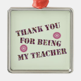 Tack Mosaic Helgdag Lärares uppskattning Julgransprydnad Metall