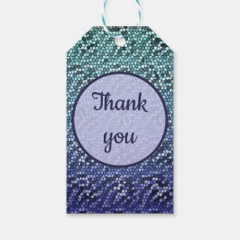 Tack Mosaic Tile Blue Gratitude Presentetikett