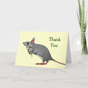 Tack: Mouse Carrying Bouquet of Daisys Tack Kort