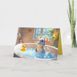 Tack Mouse in Bubble Bath Kort