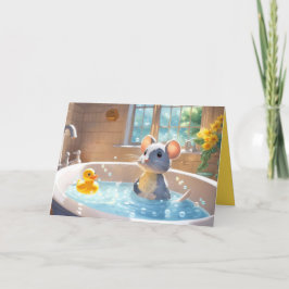Tack Mouse in Bubble Bath Kort