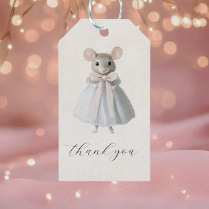 Tack Mouse Whimsical Victorian Birthday Presentetikett