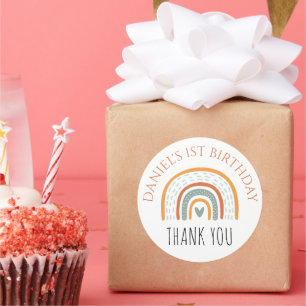 Tack MR Onederful Boho Rainbow 1st Birthday Runt Klistermärke
