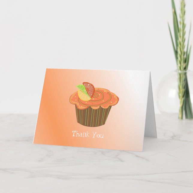 Tack Muffin med Apelsinfrukt Kort (Framsida)
