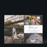 Tack Multi Photo Collage Bröllop<br><div class="desc">Tack för att du utformar bröllop tack vare att du har kort med fyra av dina favoritfoton i bröllop. Visa din familj och dina vänner din uppskattning för att du är en del av din bröllop firande med ett av dessa vackra keepsakkort. Anpassa med ditt kort-meddelande och namn. Kontakta mig...</div>