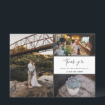 Tack Multi Photo Collage Bröllop<br><div class="desc">Tack för att du utformar bröllop tack vare att du har kort med fyra av dina favoritfoton i bröllop. Visa din familj och dina vänner din uppskattning för att du är en del av din bröllop firande med ett av dessa vackra keepsakkort. Anpassa med ditt kort-meddelande och namn. Kontakta mig...</div>