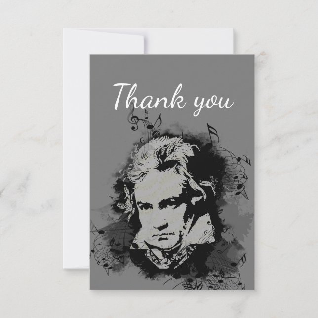 Tack Music Musician Beethoven Piano Kort (Framsida)