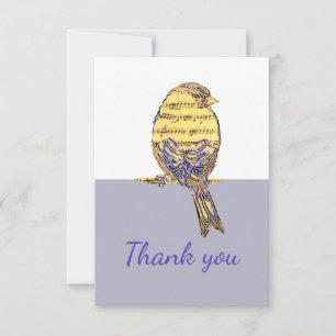 Tack Music Note Bird for Musician, Singers Kort