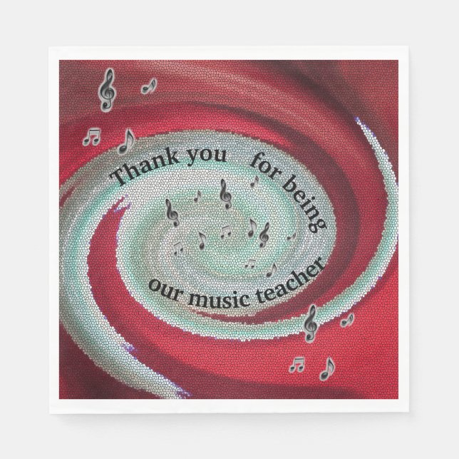 Tack Music Teacher - årsmål Pension Pappersservett (Framsidan)